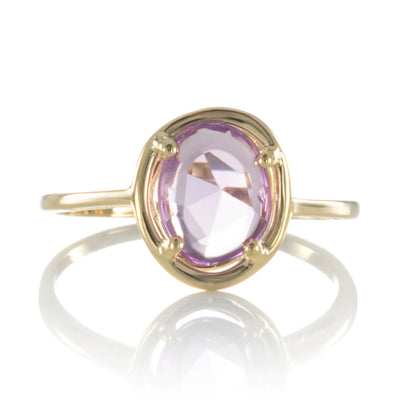 Ring Blattsaphir pink - Mini