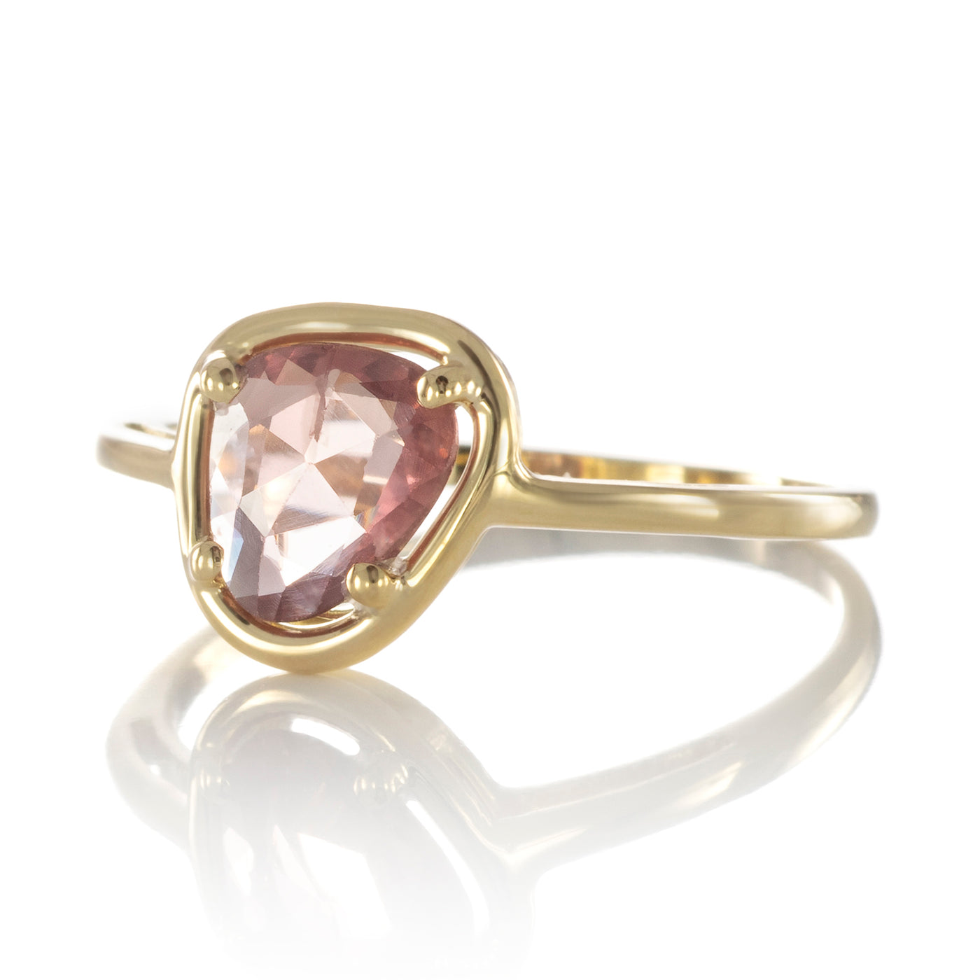 Ring Blattsaphir Pink-Orange-Mini