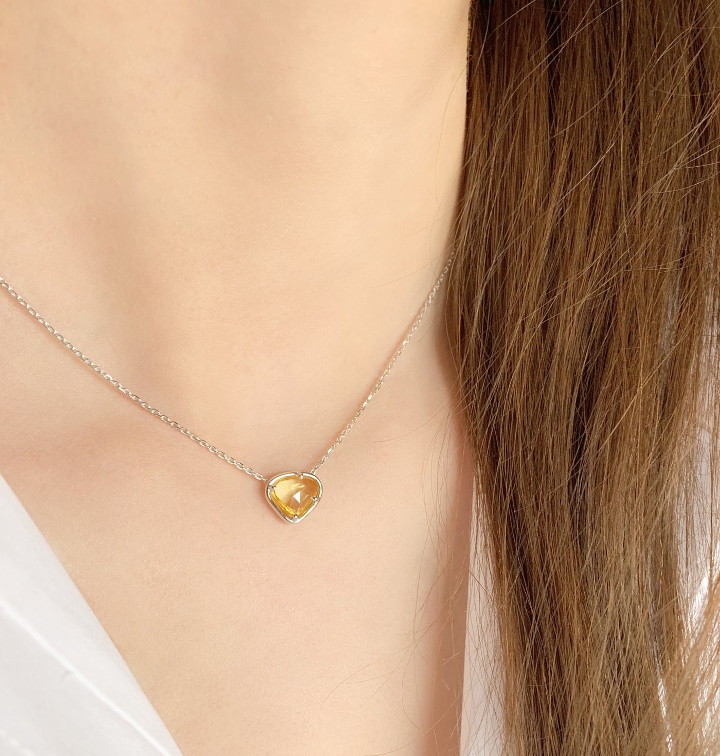 Yellow Sapphire Petal Necklace