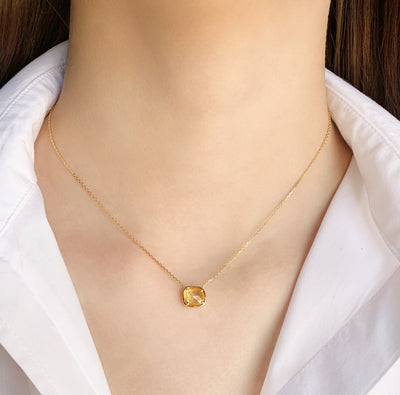 Yellow Sapphire Petal Necklace