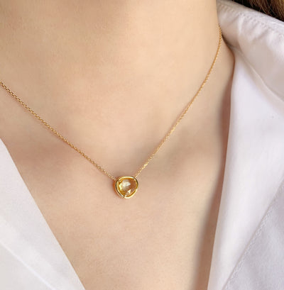 Yellow Sapphire Petal Necklace