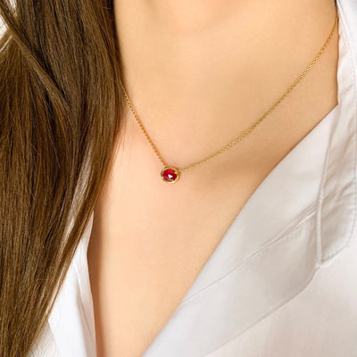 Ruby Petal Necklace - Small