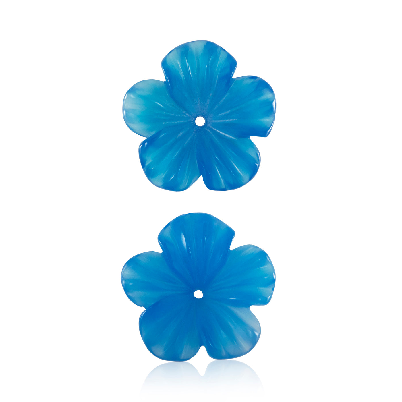 Precious flowers * Blue Agate 5 leaves 16 mm