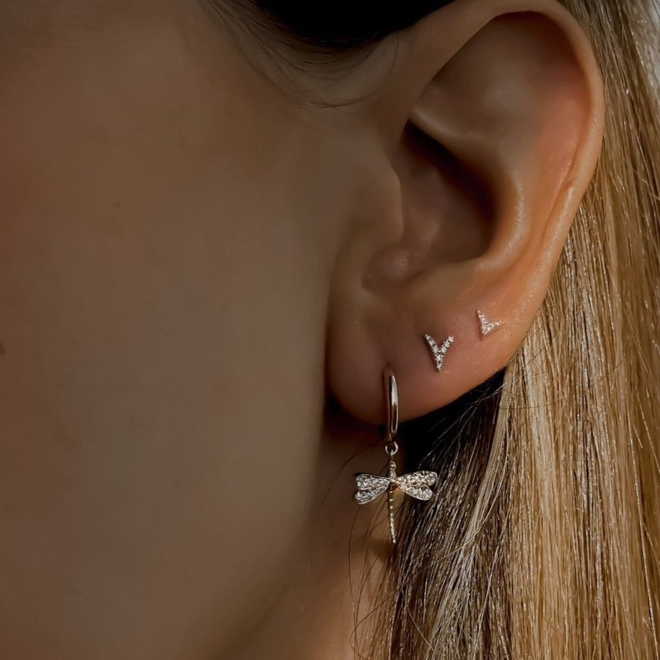 Earrings - creoles mini libellule 11 mm /piece