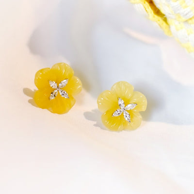 Precious flowers * Yellow Agate 16 mm