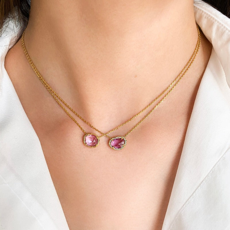 Pink Sapphire Petal Necklace