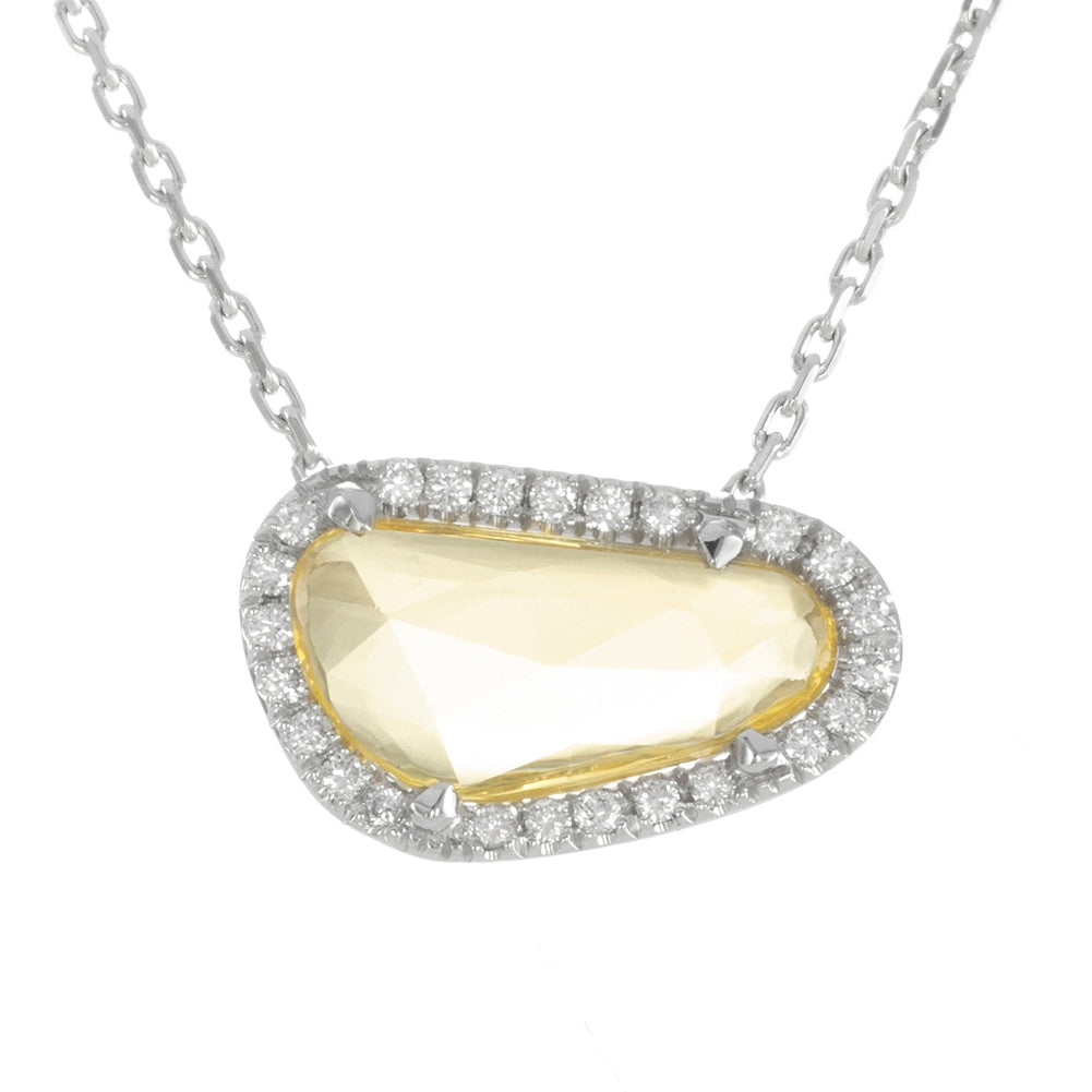 Yellow Sapphire Petal and Diamond Necklace