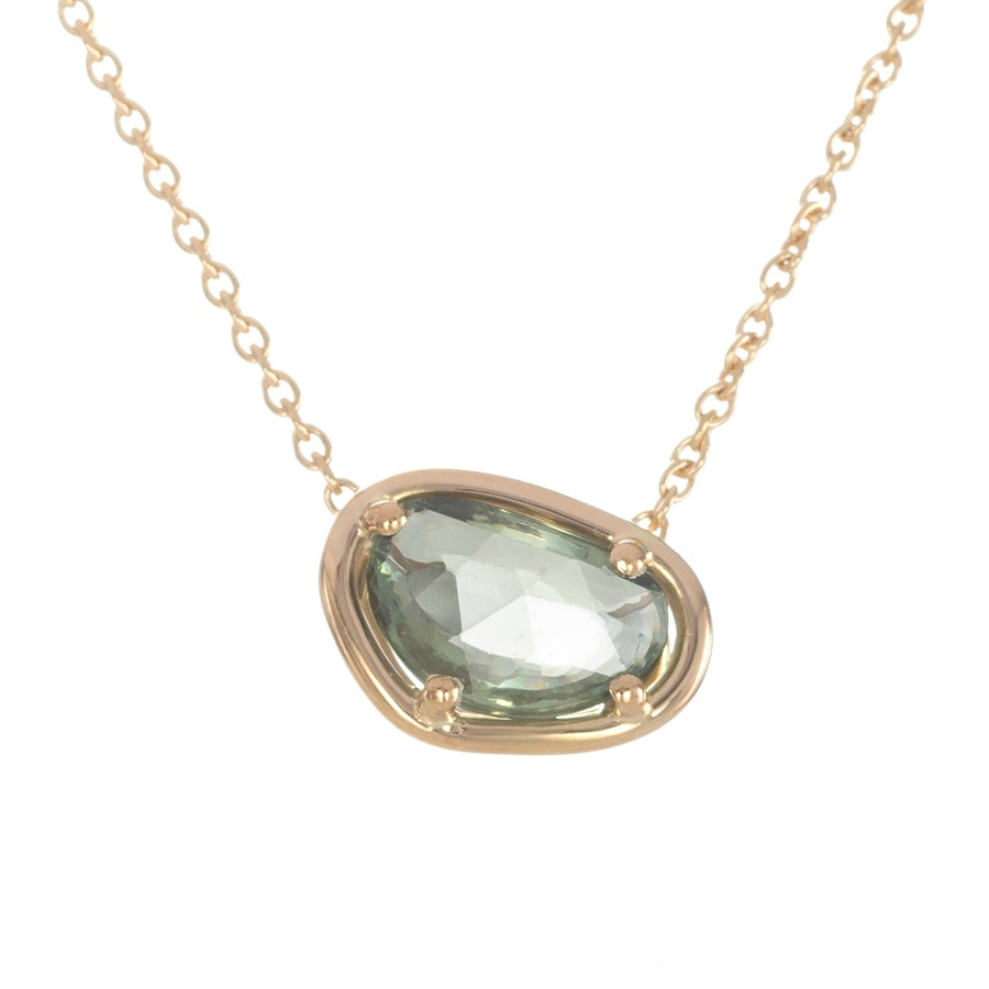 Green Sapphire Petal Necklace