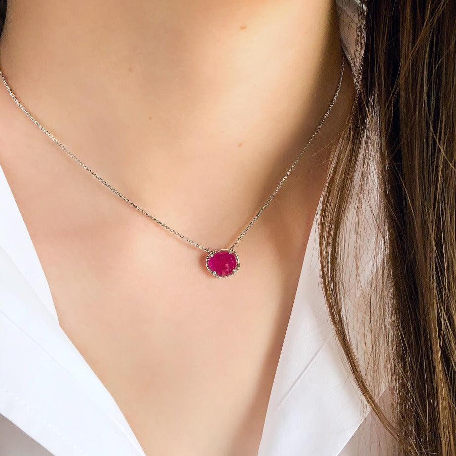 Ruby Petal Necklace - Large