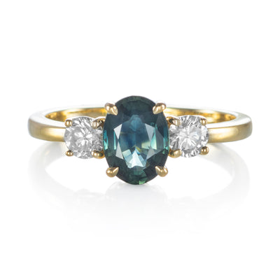 Capucine Ring Sapphire dark blue-green