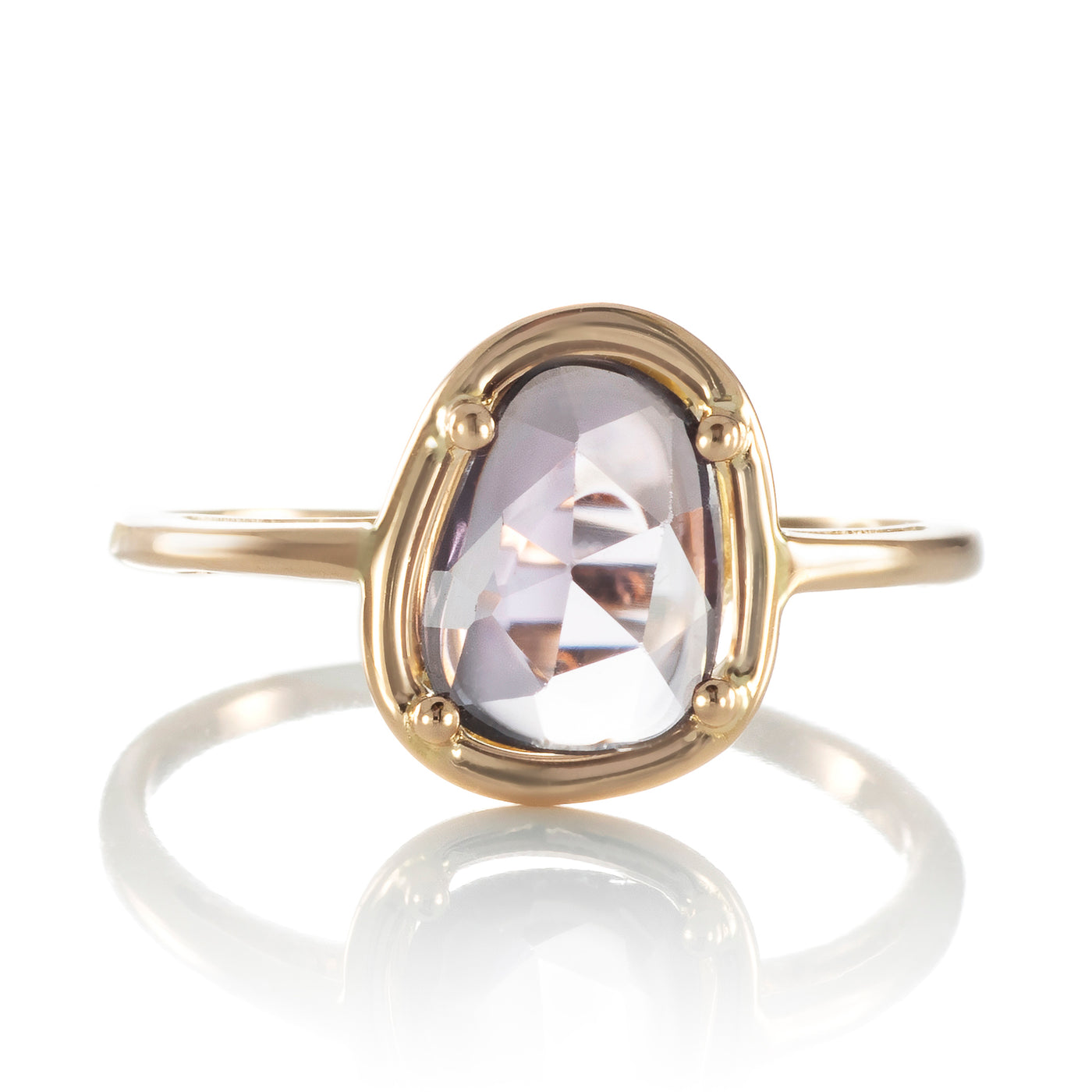 Sapphire Petal Ring "Mini" - plum sapphire