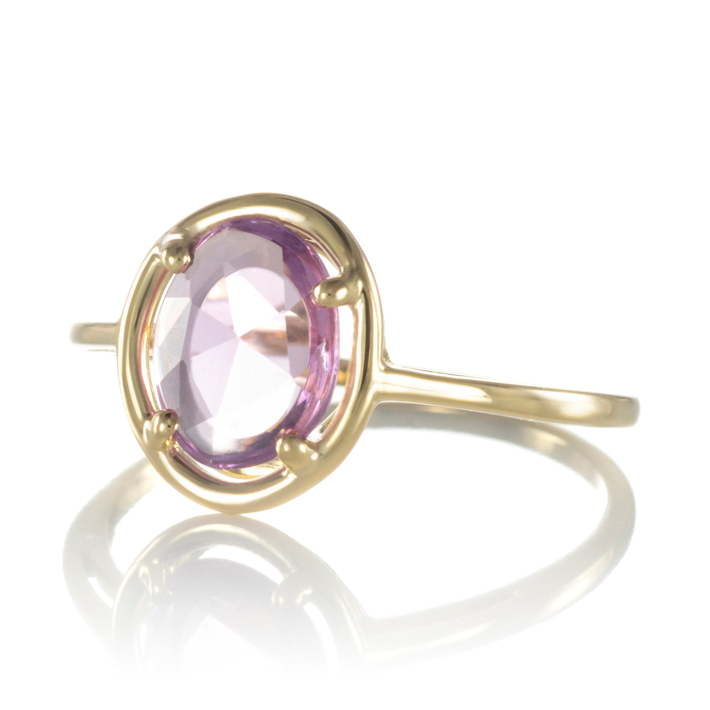 Sappphire Petal Ring "Mini" - pink sapphire