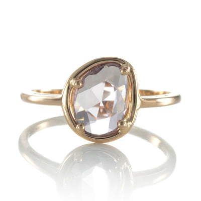 Sapphire Petal Ring "Mini" - plum pink sapphire