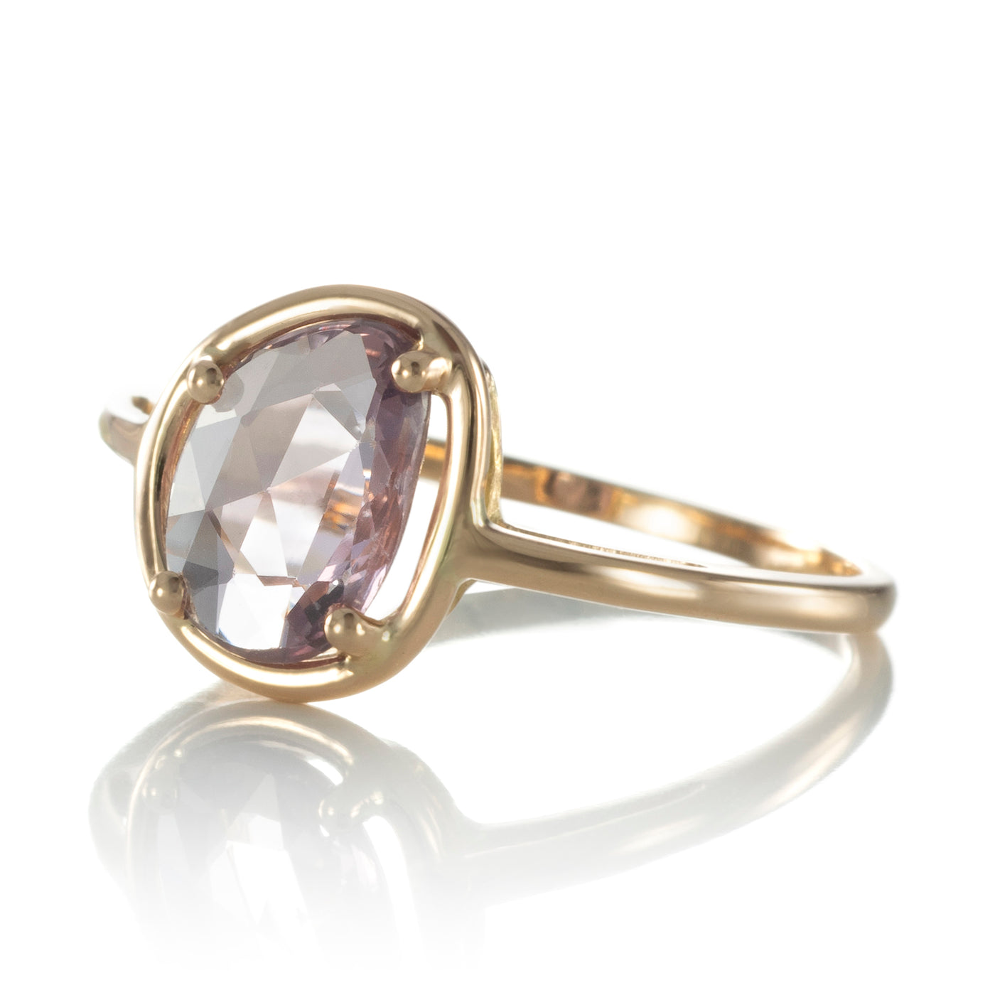 Sapphire Petal Ring "Mini" - plum pink sapphire