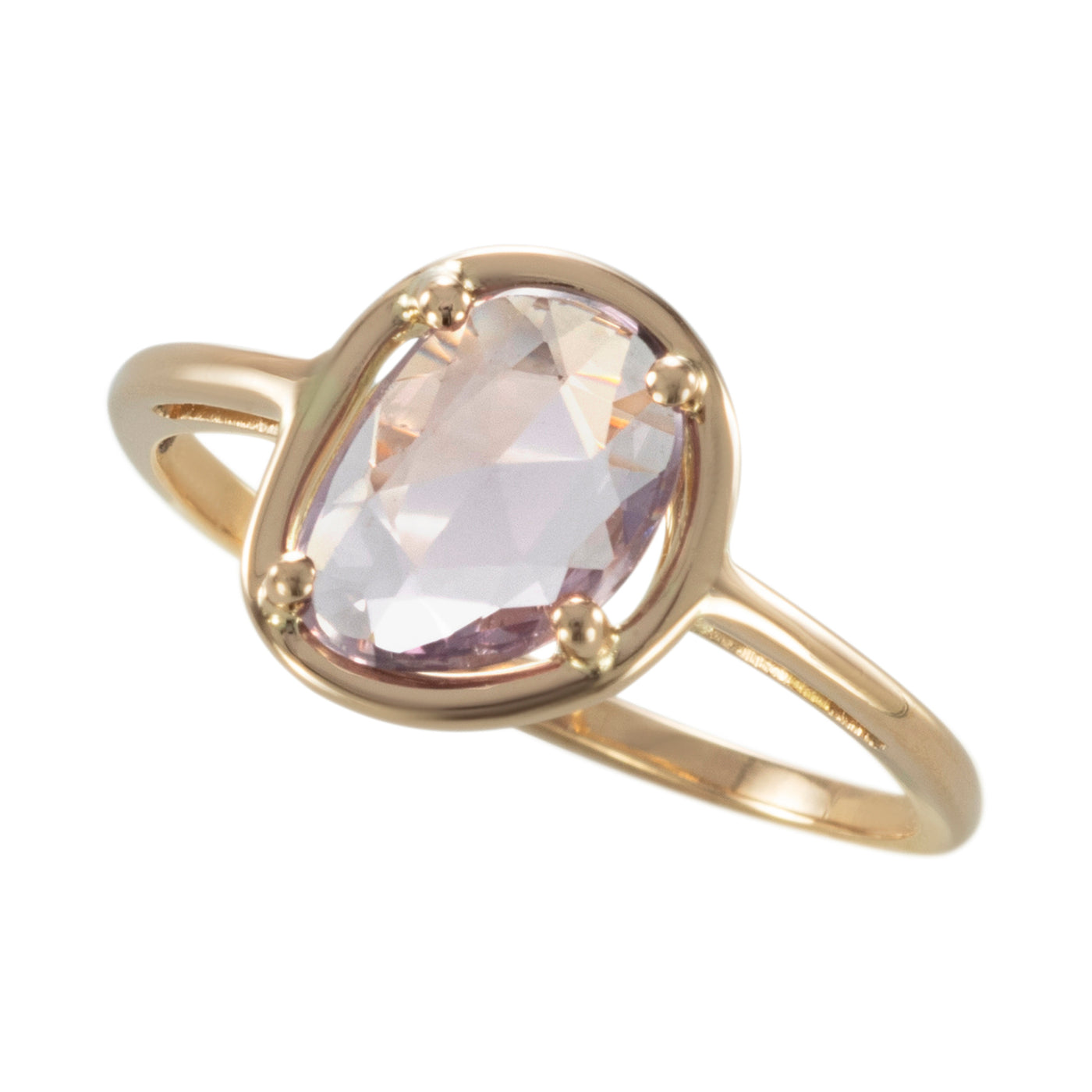 Sapphire Petal Ring "Mini" - plum pink sapphire