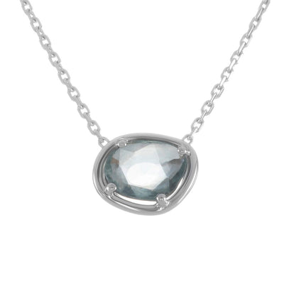 Green-blue Sapphire Petal Necklace