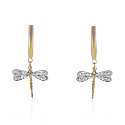 Earrings - dragonfly creole 14 mm /piece