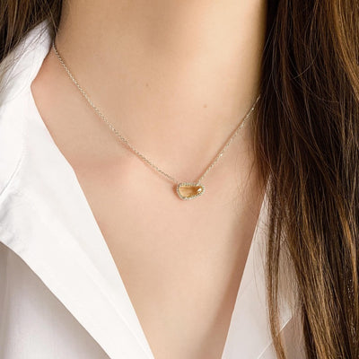Yellow Sapphire Petal and Diamond Necklace
