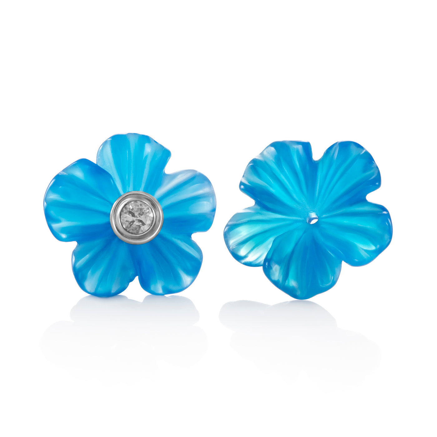 Precious flowers * Blue Agate 5 leaves 16 mm