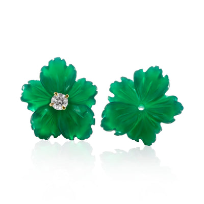 Precious flowers * Green Agate 5 petals -16x14 mm