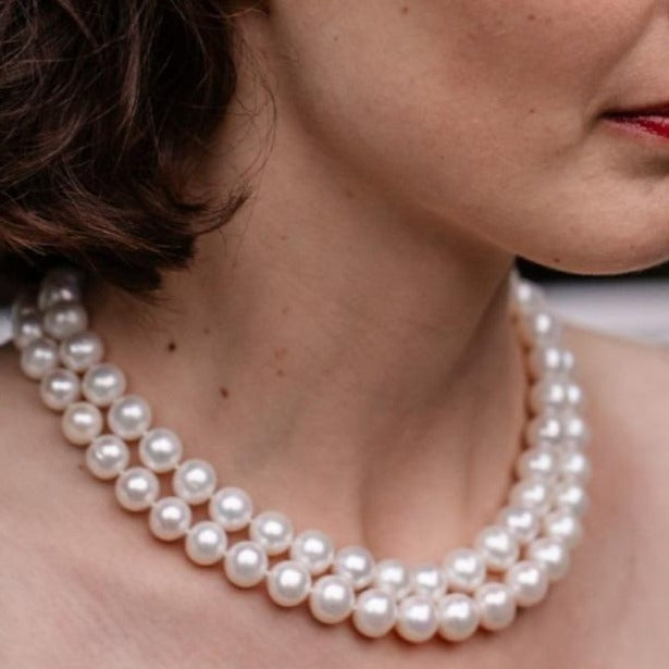 2 rows pearl necklace