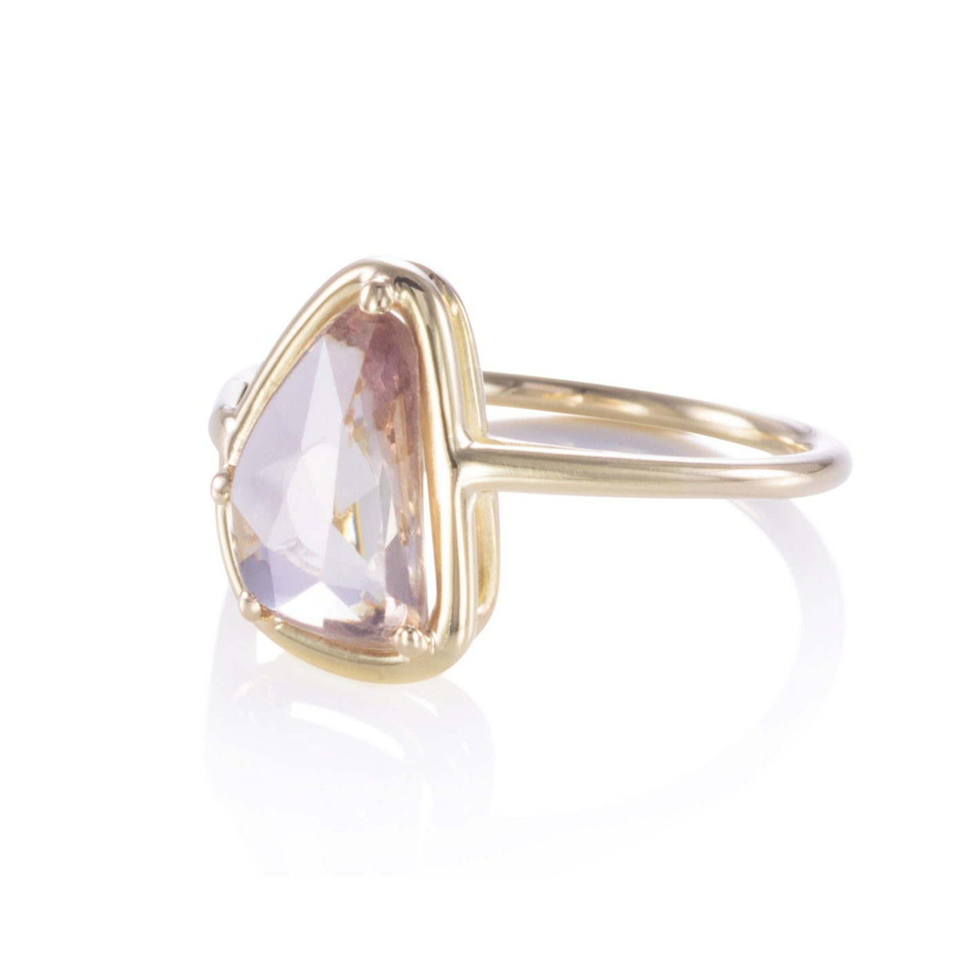 Sapphire Petal Ring "Maxi" - Light orange sapphire