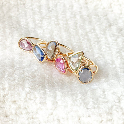 Sapphire Petal Ring "Maxi" - Pink-Orange Sapphire