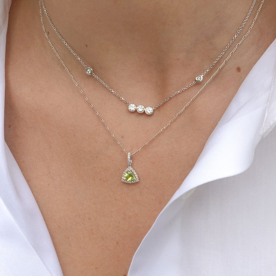 Peridot Triangle Pendant