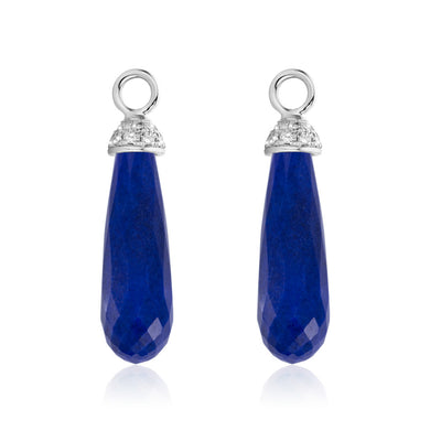 Lapis lazuli and diamond pendants.