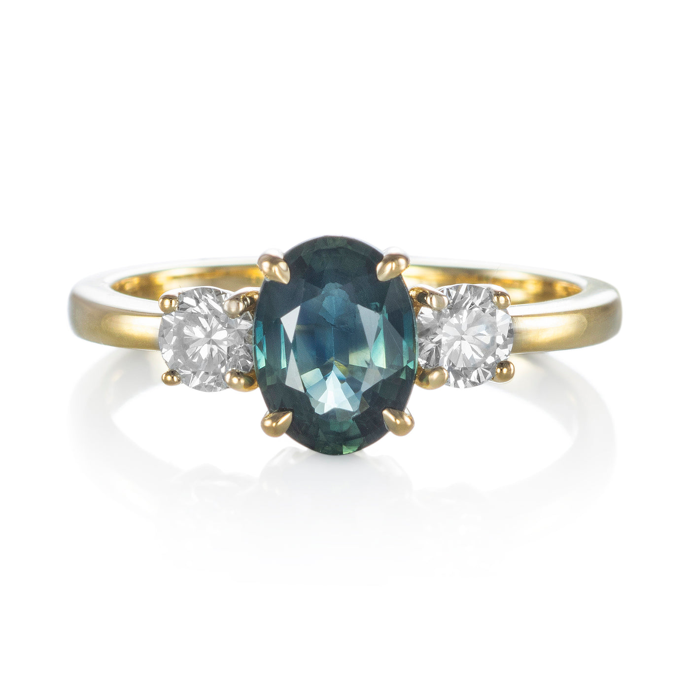 Capucine Ring Donker blauw-groene saffier