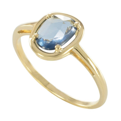 Ring Bladsaffier- blauwe saffier -Mini