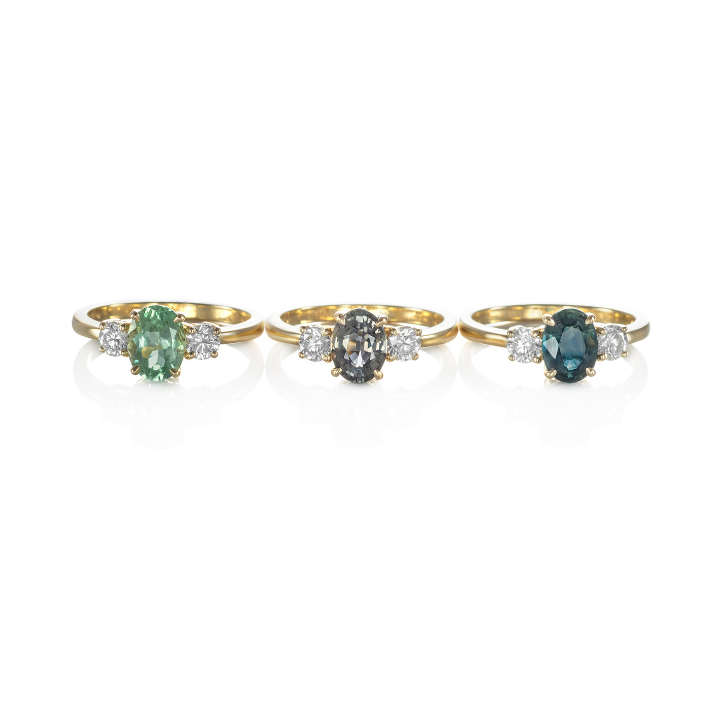 Capucine Ring Donker blauw-groene saffier