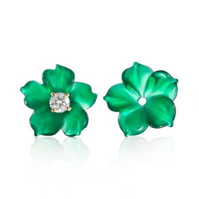 Kostbare bloemen * Groene Agaat 5 bladen 12 mm