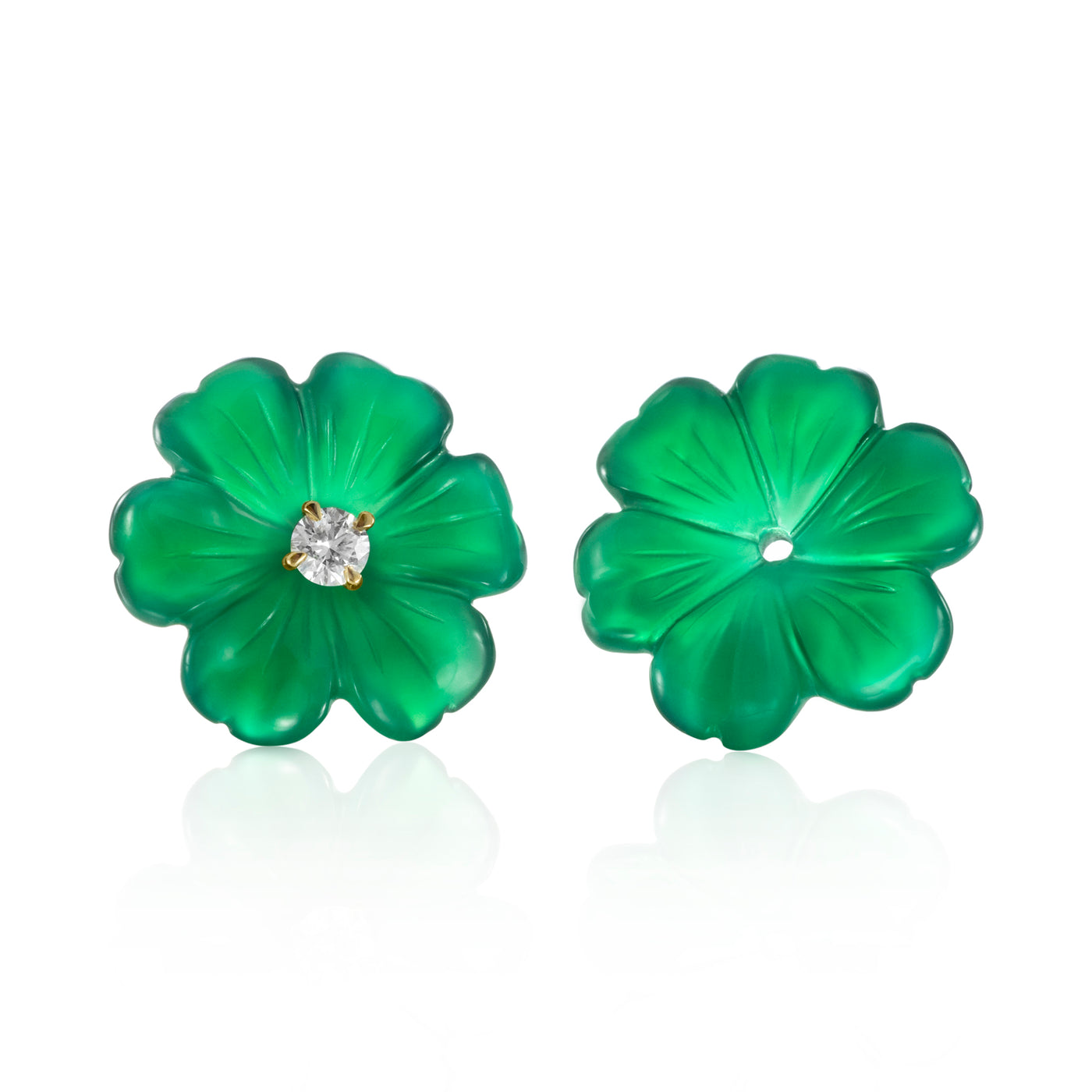 Kostbare bloemen * Groene Agaat 6 blaadjes 16 mm