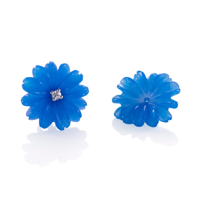 Kostbare bloemen * Blauwe Agaat 16mm