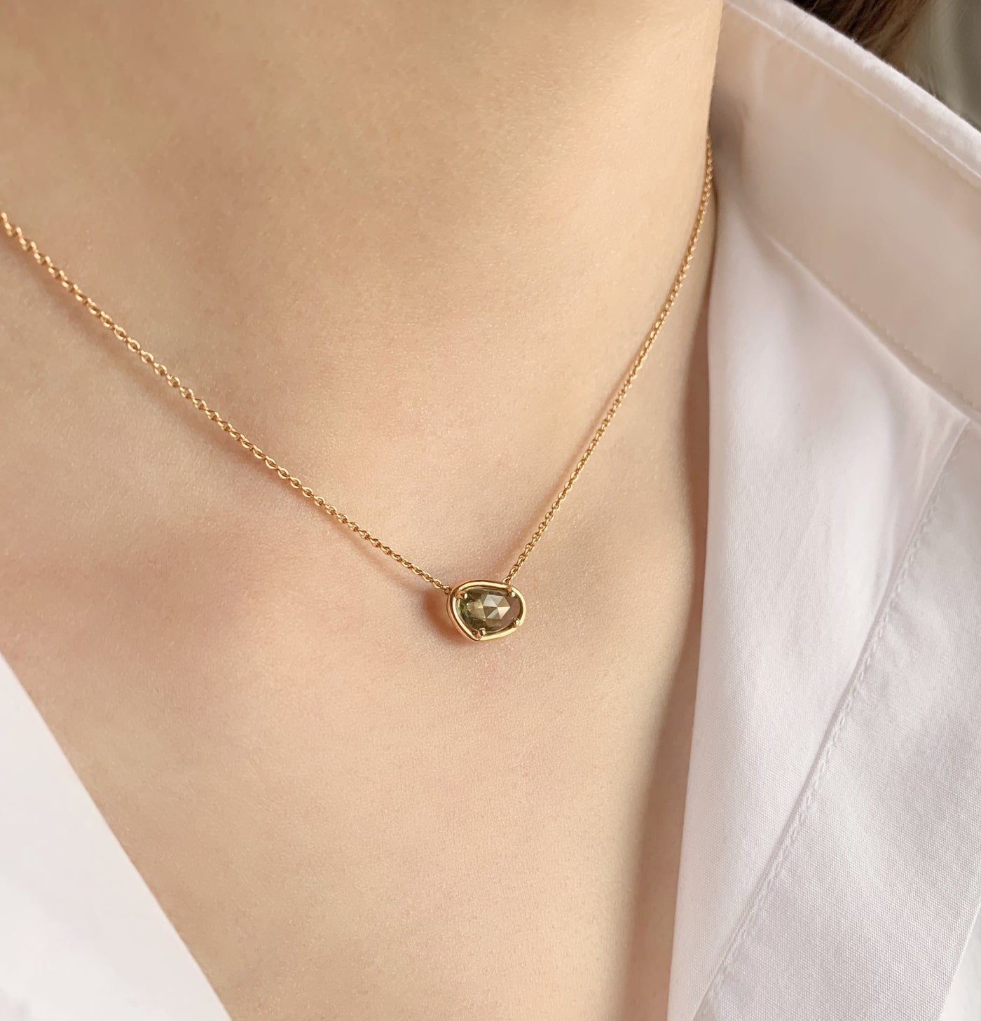Collier Pétale de Saphir vert