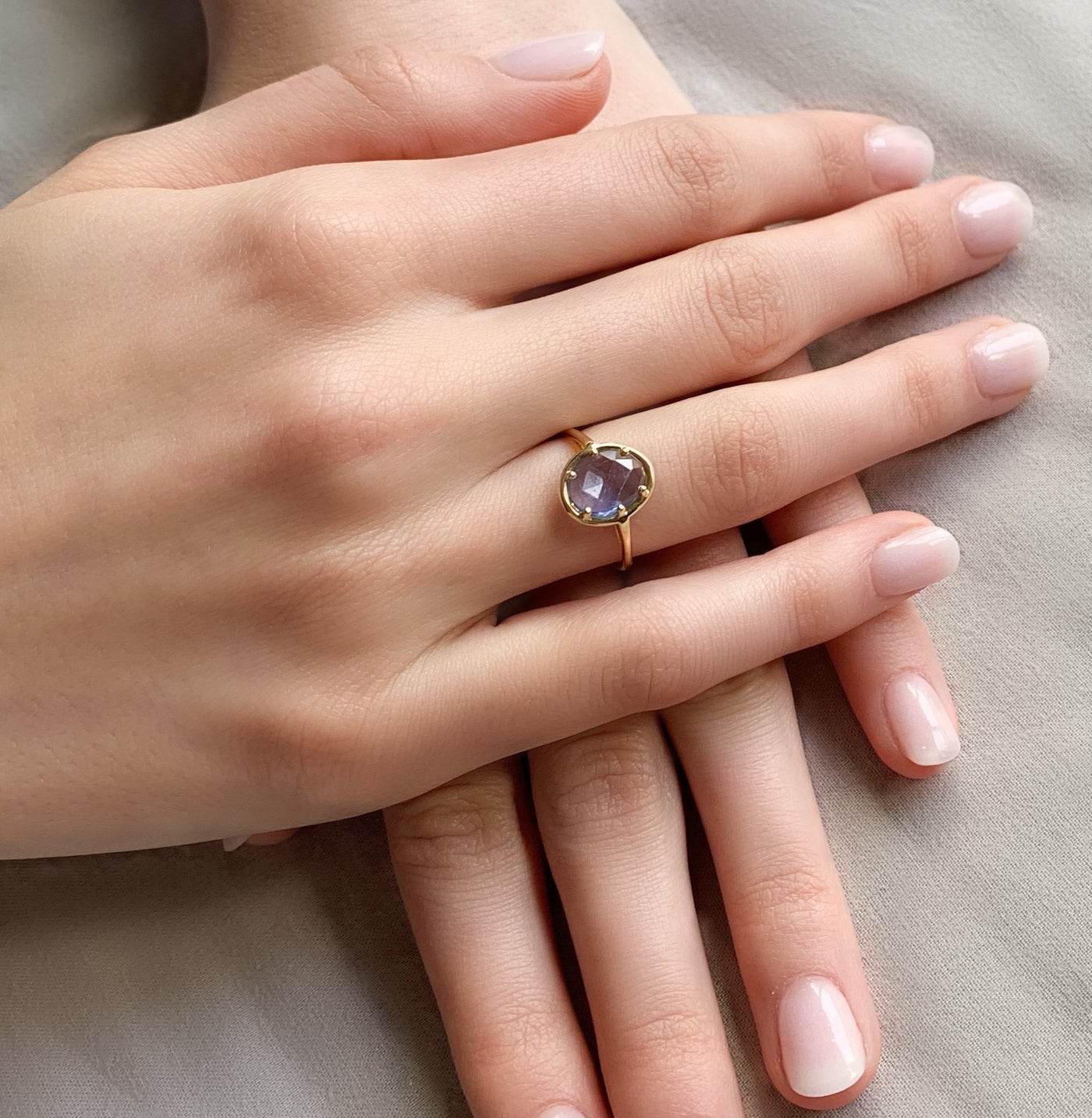 Bague "Pétales de saphirs Maxi" - Saphir bleu