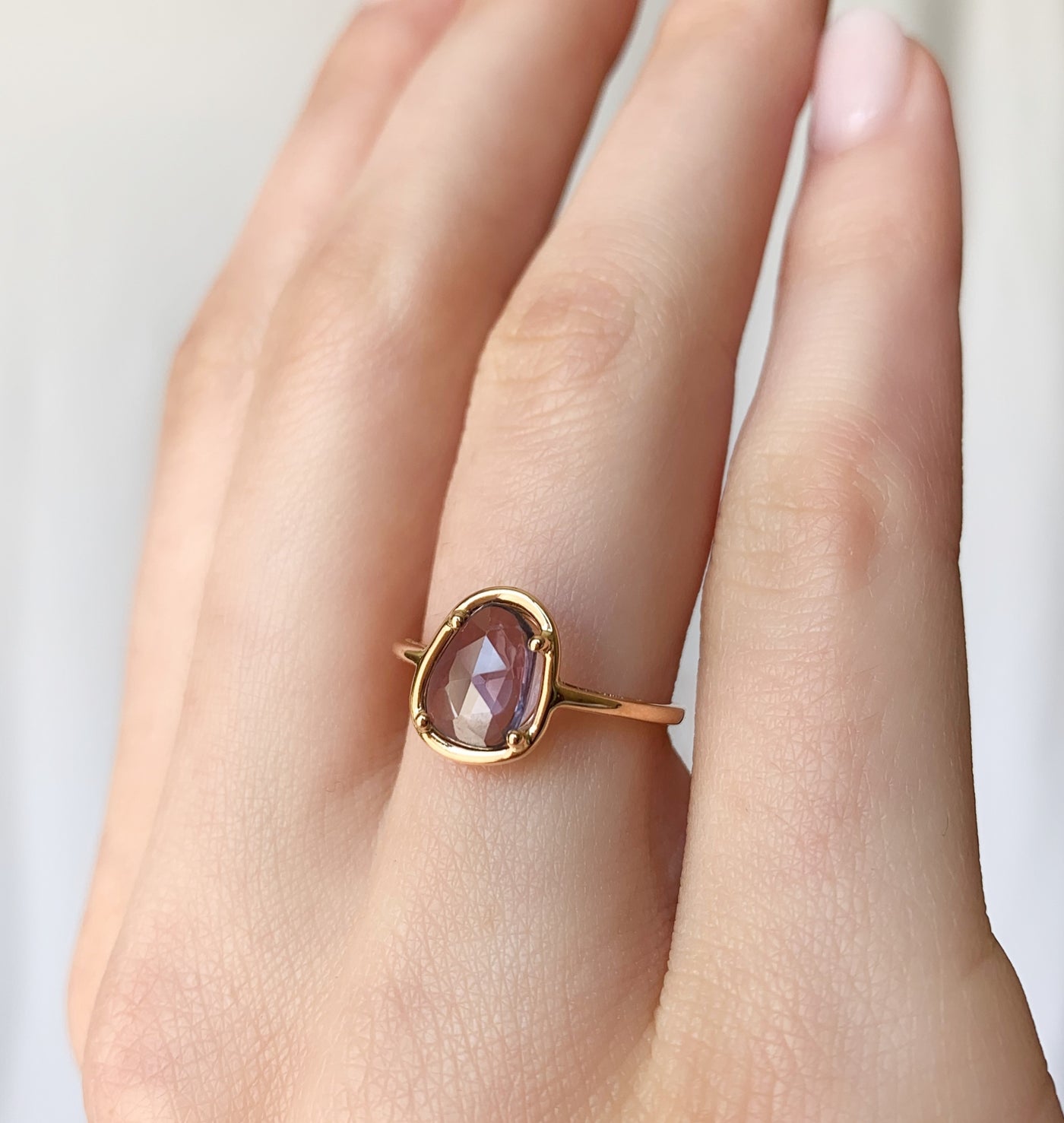 Bague "Pétale de Saphirs Mini" - saphir prune