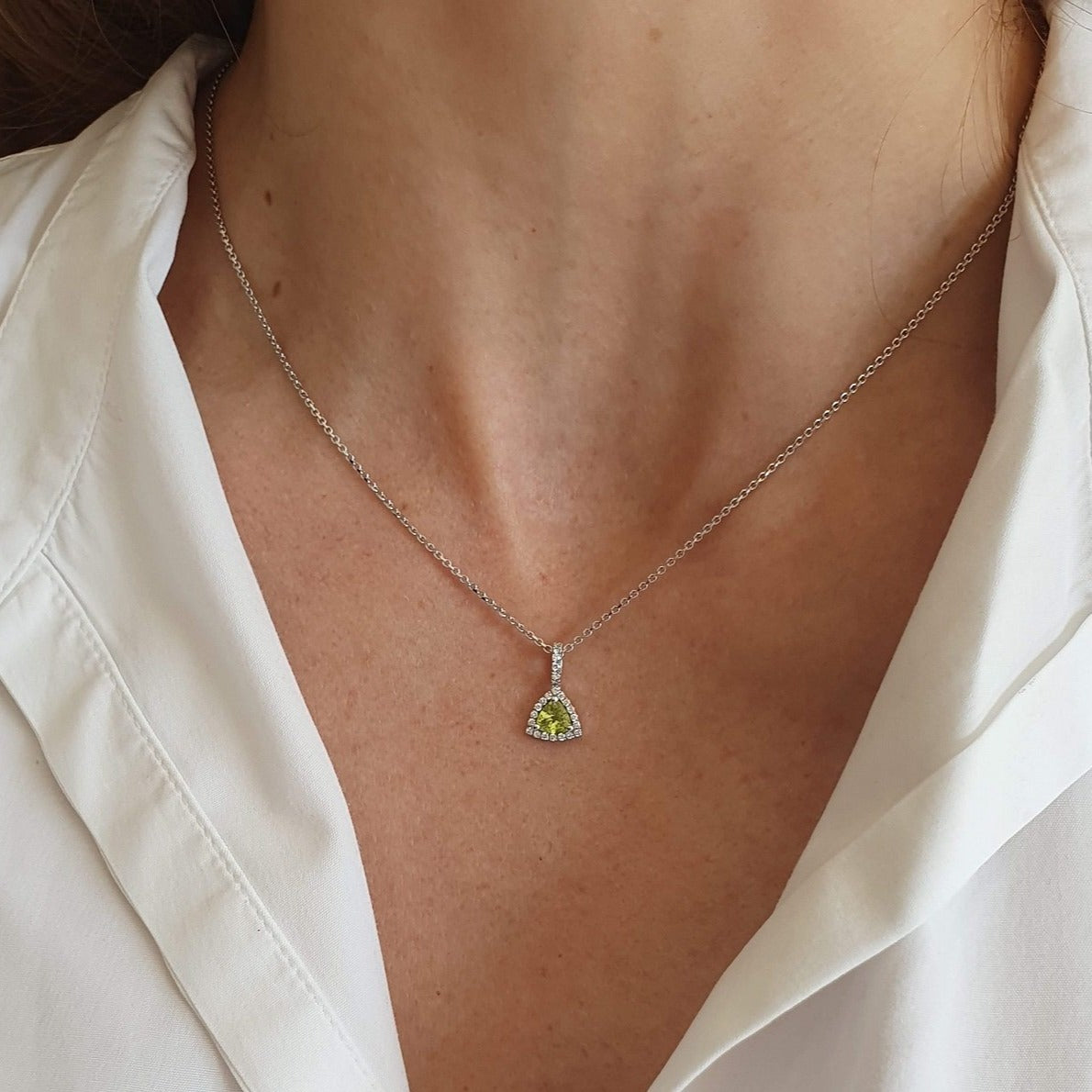 Pendentif Triangle péridot