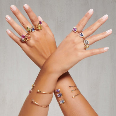 Bague "Pétale de Saphirs Mini" - saphir rose