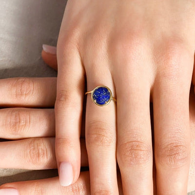 Bague Pétale de Lapis Lazuli - small