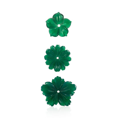 Fleurs précieuses * Agate Verte 5 feuilles 16x14 mm