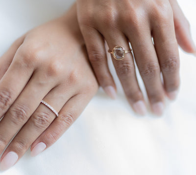 Bague "Pétale de Saphirs Mini" - saphir rose
