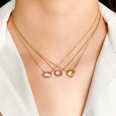 Collier Pétale de Saphir bleu