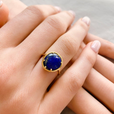 Bague Pétale de Lapis Lazuli - large
