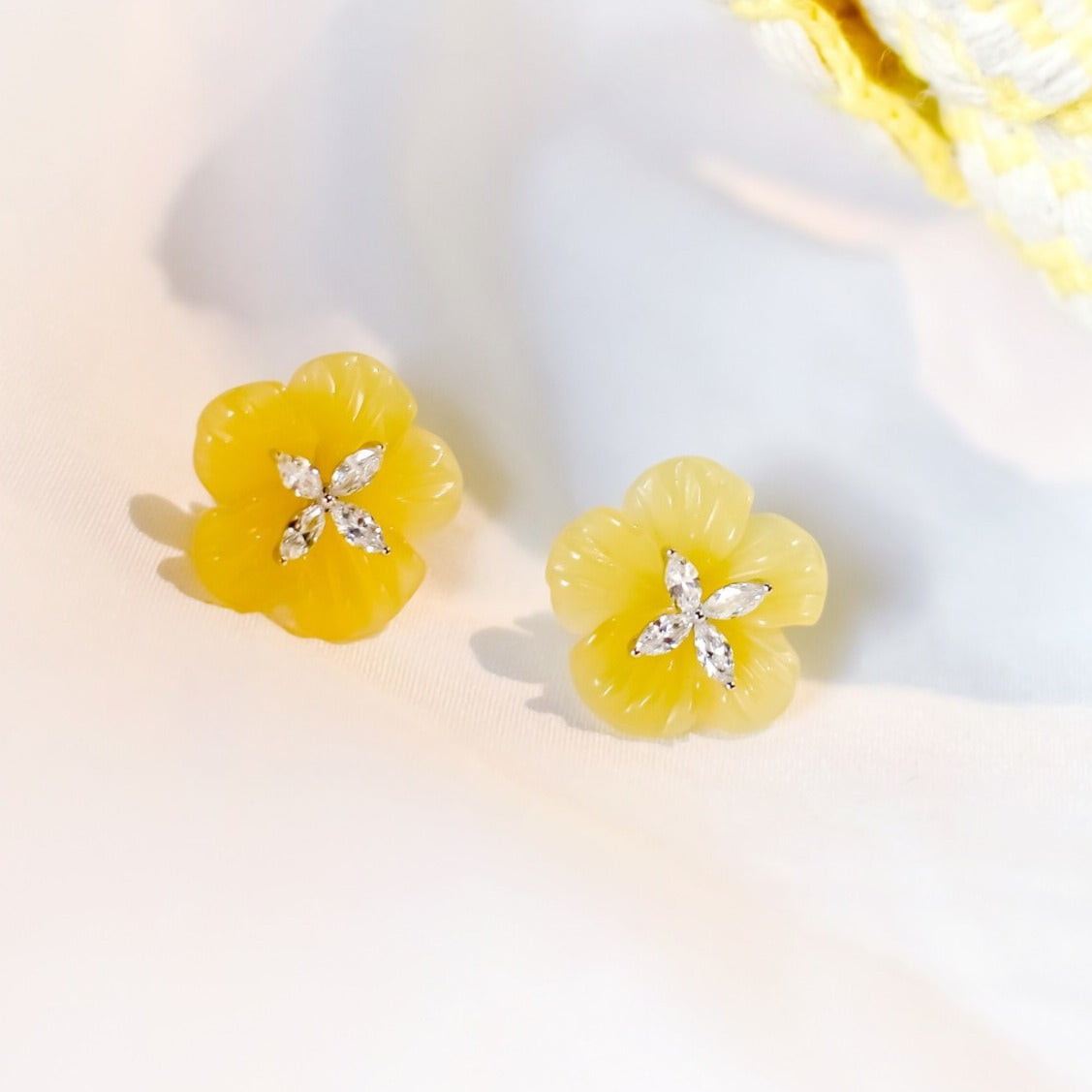Fleurs précieuses * Agate jaune 16 mm