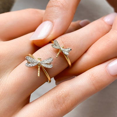 Bague libellule - 14 mm