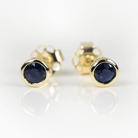 Puces d'oreilles - saphir bleu