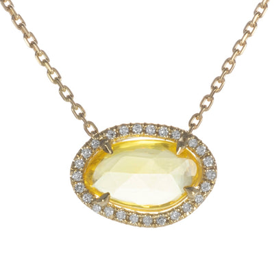 Collier Pétale de Saphir jaune et diamants