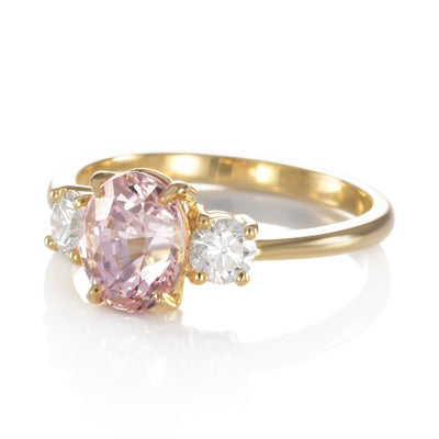 Bague Capucine Saphir rose orangé